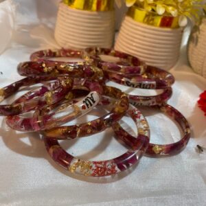 Resin flower bangles