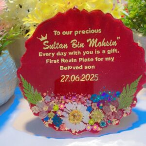 Red theme resin plate 5 inch