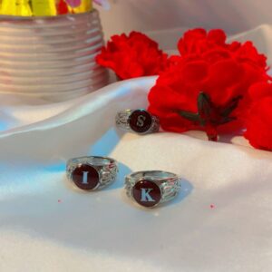Resin ring with name initial