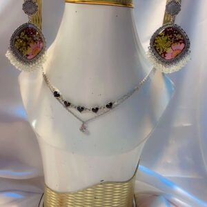 Resin floral earing and anklet